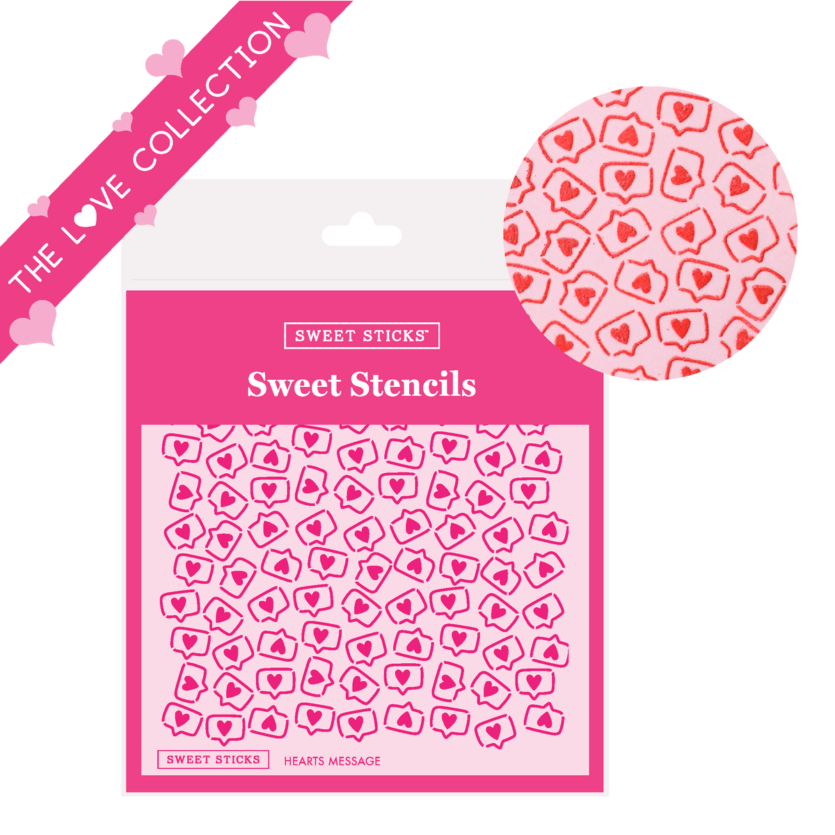 Hearts Message Sweet Stencil — Sweet Sticks