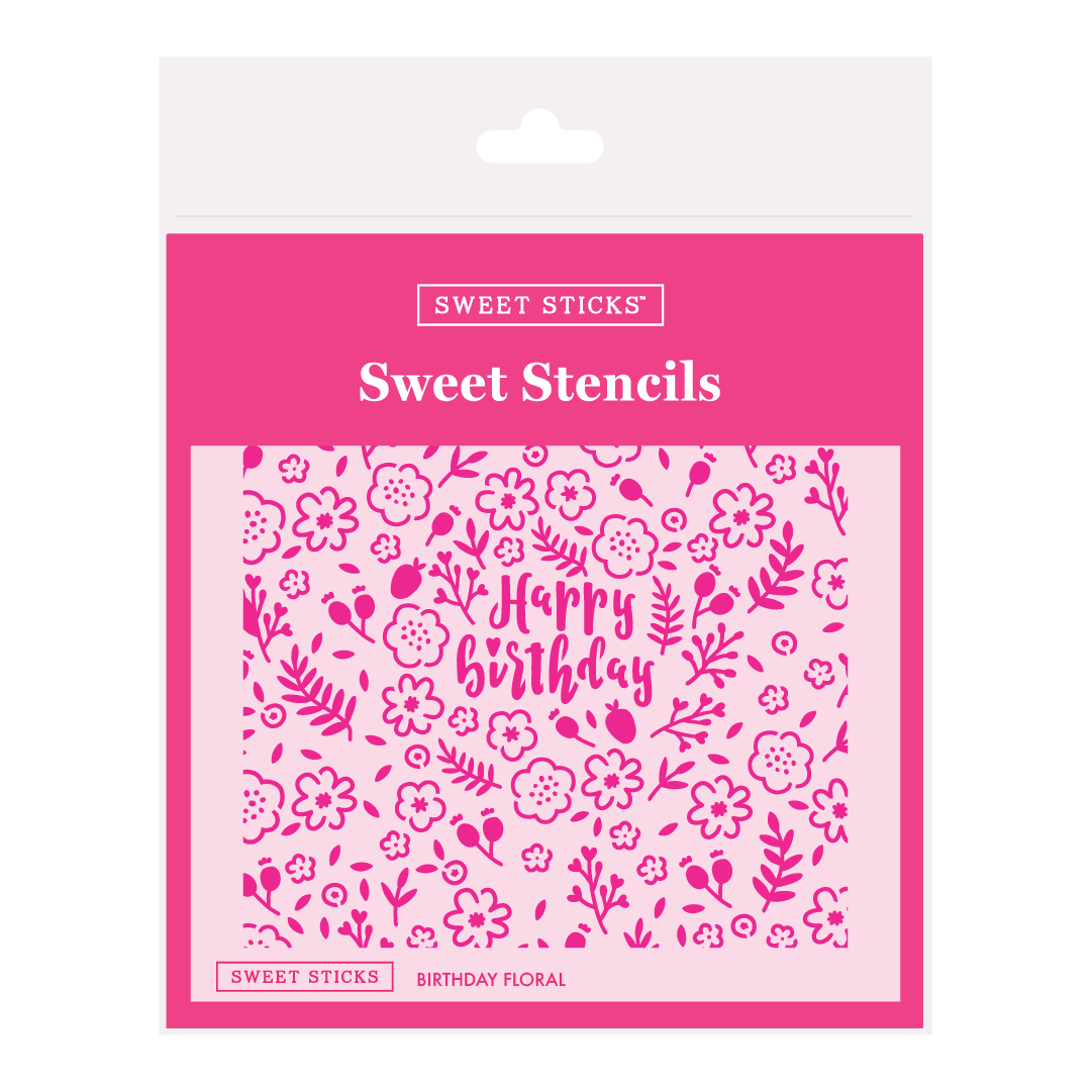 Birthday Floral Sweet Stencil — Sweet Sticks